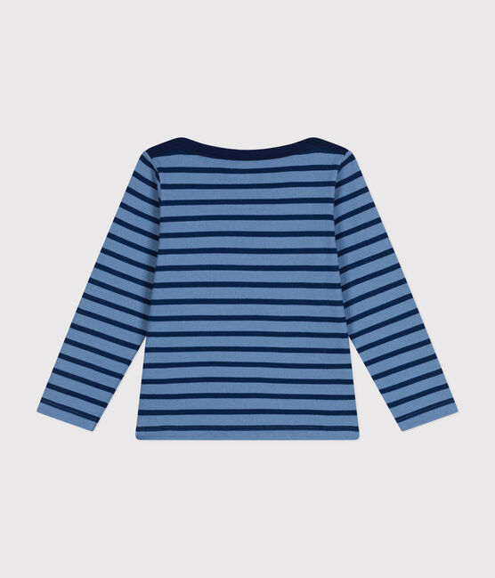 Ikonisches Kinder-Streifenshirt "Marinière" für Mädchen und Jungen blau BEACH/ MEDIEVAL