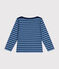 Ikonisches Kinder-Streifenshirt "Marinière" für Mädchen und Jungen blau BEACH/ MEDIEVAL