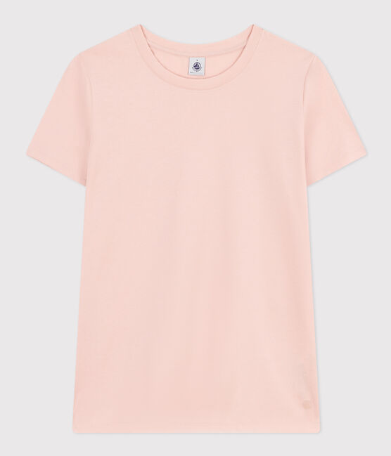 Damen-T-Shirt LE DROIT aus Baumwolle mit Rundhalsausschnitt rosa SALINE