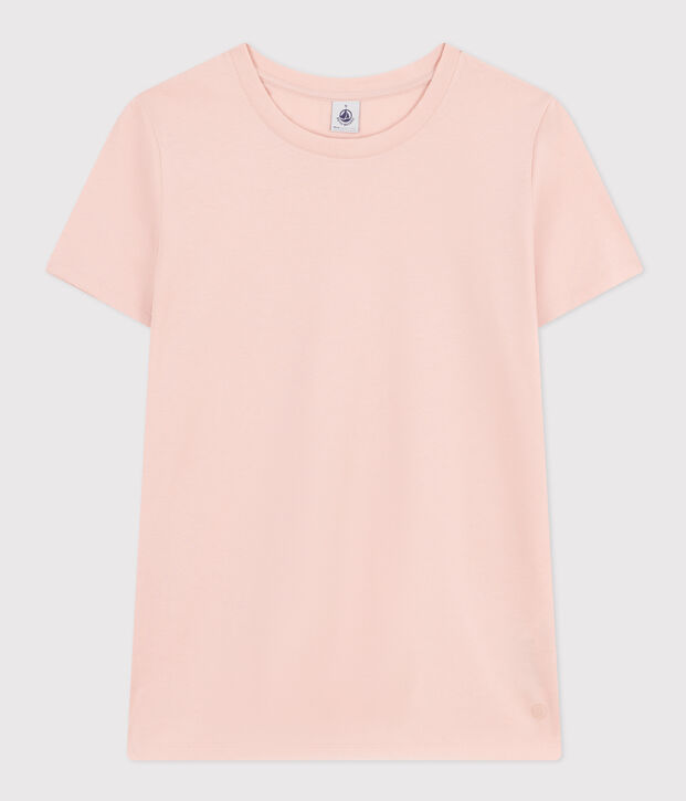Damen-T-Shirt LE DROIT aus Baumwolle mit Rundhalsausschnitt rosa