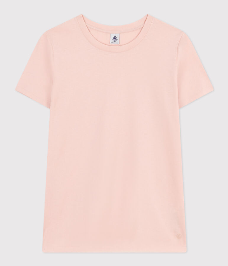 Damen-T-Shirt LE DROIT aus Baumwolle mit Rundhalsausschnitt rosa
