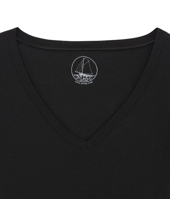 Leichtes langärmeliges baumwoll-t-shirt damen schwarz NOIR
