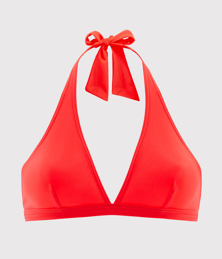 Einfarbiges bikini-oberteil damen rosa