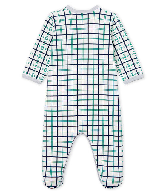 Baby-Strampler aus Doppeljersey für Jungen weiss MARSHMALLOW/weiss MULTICO