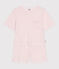 Damen-Kurzpyjama aus Baumwolle rosa FLEUR