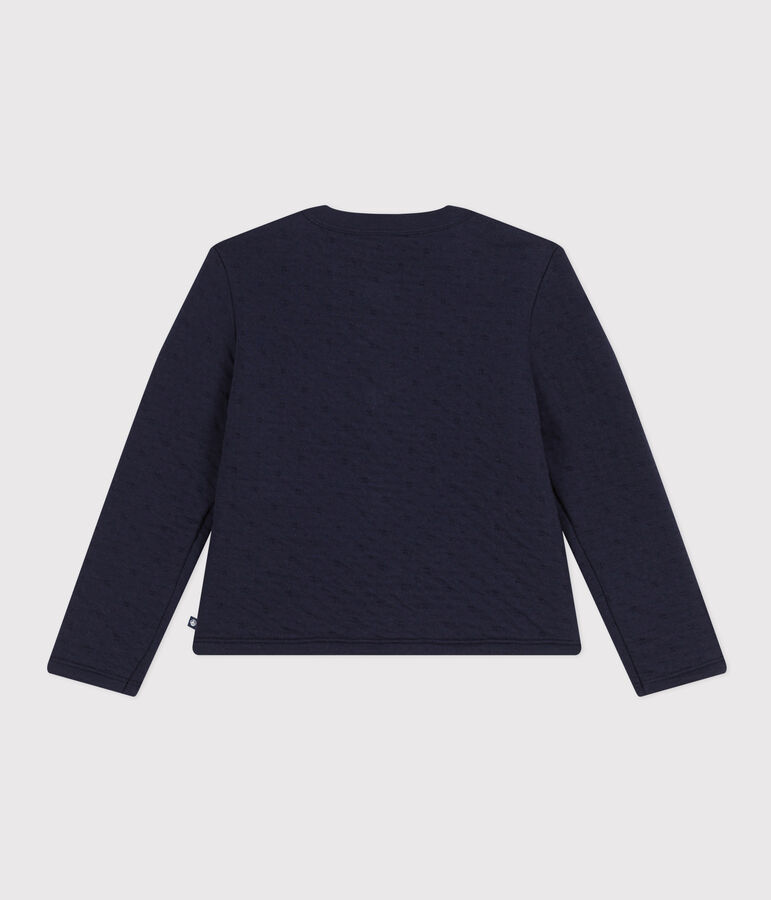 Kinder-Cardigan aus gestepptem Doppeljersey f&uuml;r M&auml;dchen blau