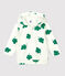 Baby-Kapuzensweatshirt aus Molton mit Pflanzenmuster weiss MARSHMALLOW/grün GAZON