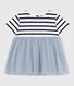 Kurzärmeliges Baby-Kleid aus zwei Stoffen