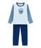 Jungen Schlafanzug blau LIMOGES/weiss MULTICO