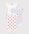 Set kurz&auml;rmeliger Baby-Bodys aus Baumwolle mit Herzmotiv vielfarbig