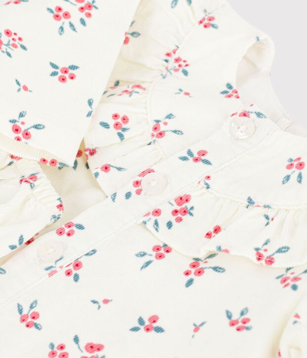 Baby-Kleid aus Baumwolle mit Blumenmotiv naturfarben/vielfarbig