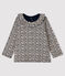 Langärmelige Baby-Bluse für Mädchen blau SMOKING/weiss MARSHMALLOW
