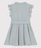 Ärmelloses Kinder-Kleid aus Bio-Seersucker für Mädchen blau BRUT/weiss MARSHMALLOW