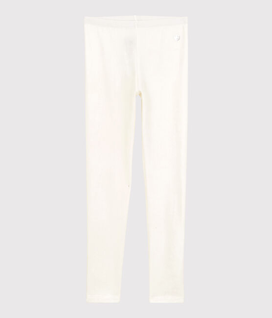 Kinder-Leggings aus Jersey mit Lycra für Mädchen weiss MARSHMALLOW