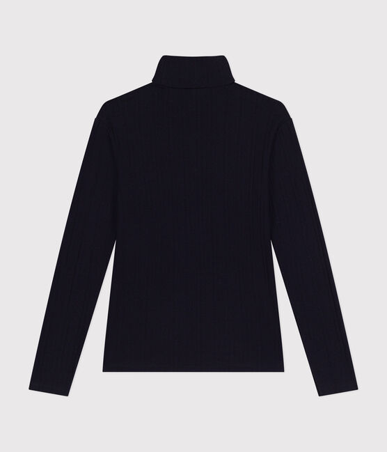 Damen-Rollkragenshirt "L'Iconique mit Zierstrick blau SMOKING