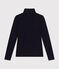 Damen-Rollkragenshirt "L'Iconique mit Zierstrick blau SMOKING