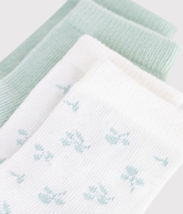 2 Paar Baby-Socken aus Baumwolle mit Blumenmuster vielfarbig