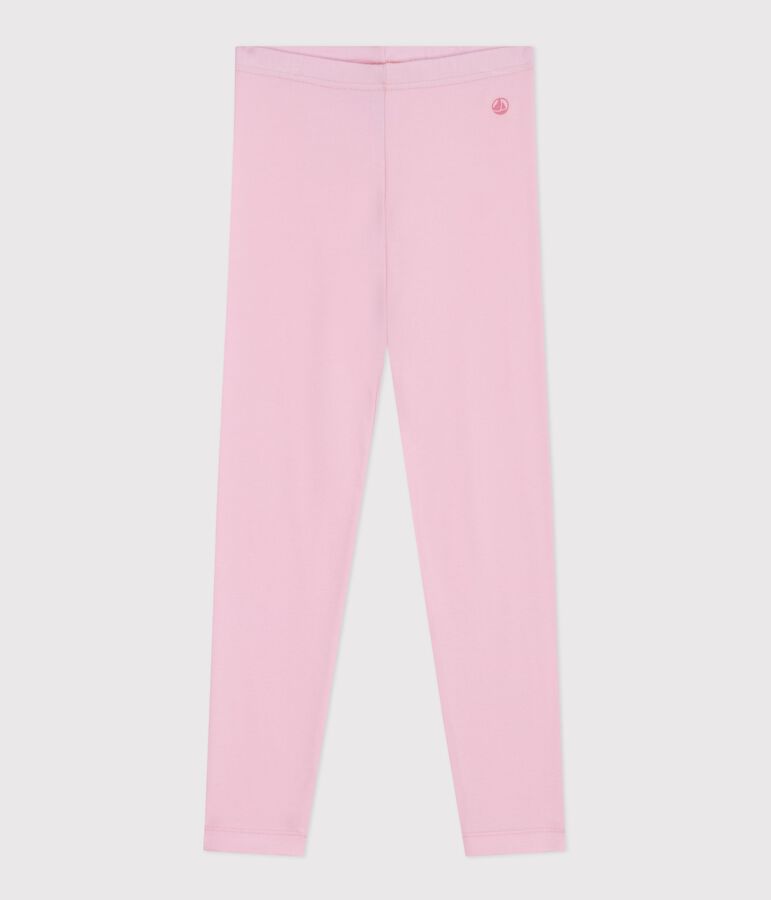 Kinder-Leggings aus einfarbiger Baumwolle rosa MARQUISE