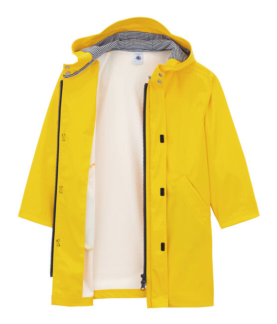 Lange Kinder-Regenjacke unisex gelb JAUNE