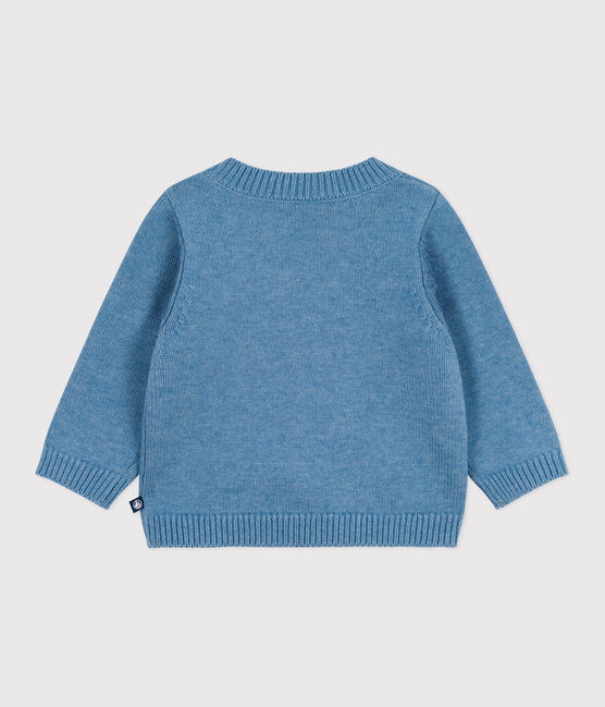 Baby-Pullover aus Wolle und Baumwolle mit Schiff-Motiv blau ADRIATIC/ MULTICO