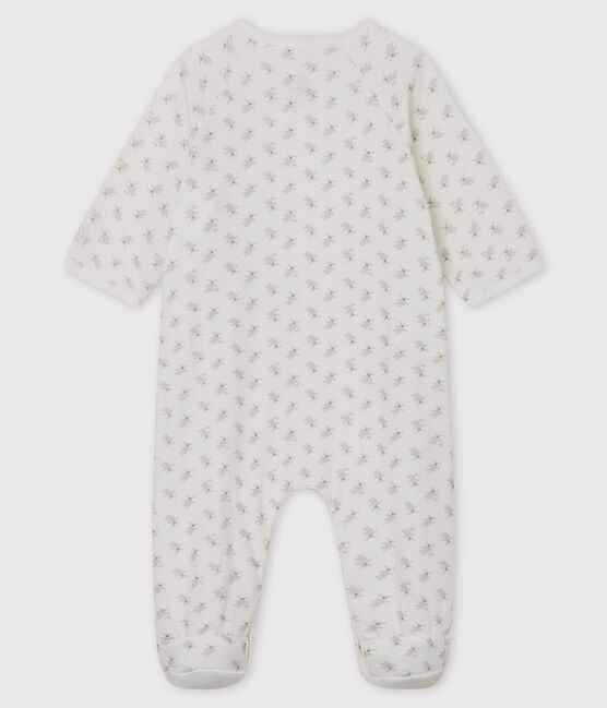 Baby Strampler Häschen aus Doppeljersey weiss MARSHMALLOW/weiss MULTICO