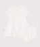 Baby-Kleid und Bloomer aus Baumwoll-Piqué weiss ECUME