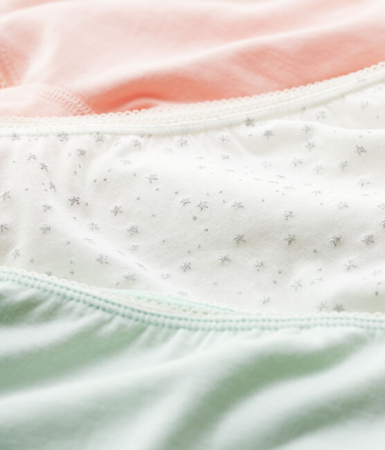 3er-Set Shortys aus Bio-Baumwolle und Elastan mit Pailletten-Print für Mädchen variante 1