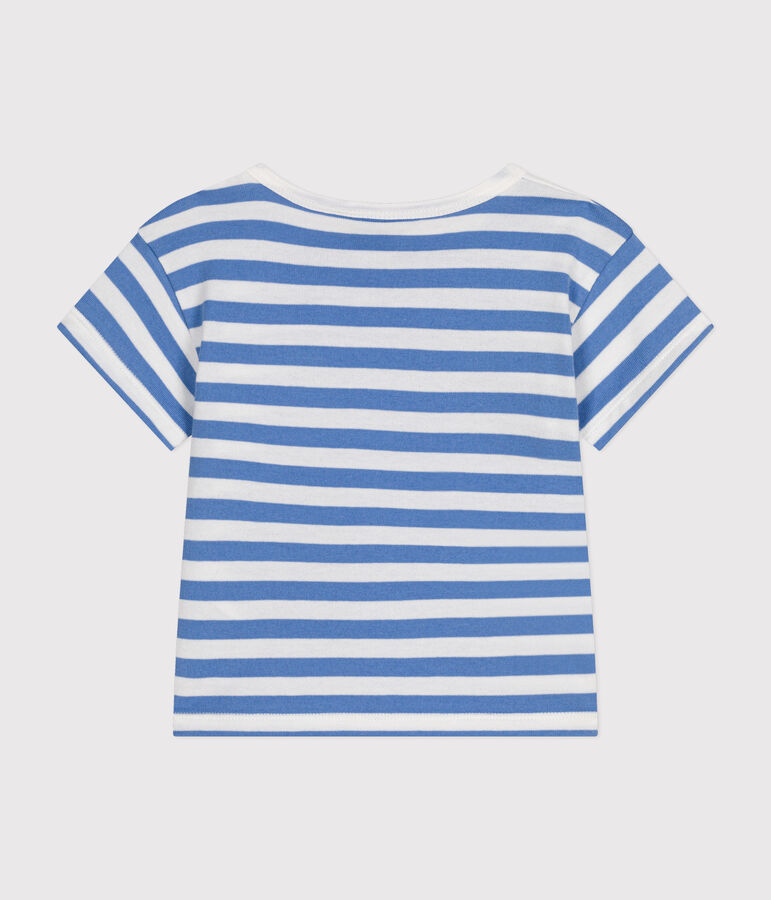 Kurz&auml;rmeliges Baby-T-Shirt aus Jersey blau/weiss