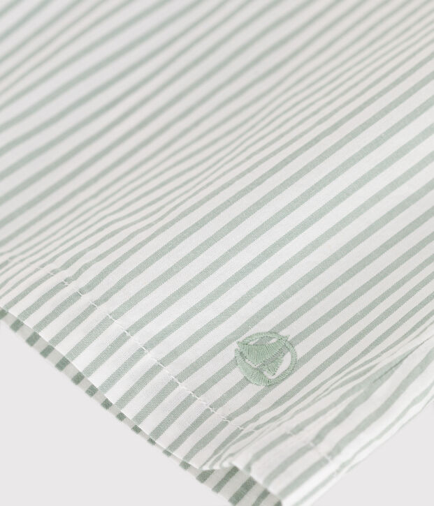 &Auml;rmellose Kinder-Bluse mit Streifen gr&uuml;n/weiss