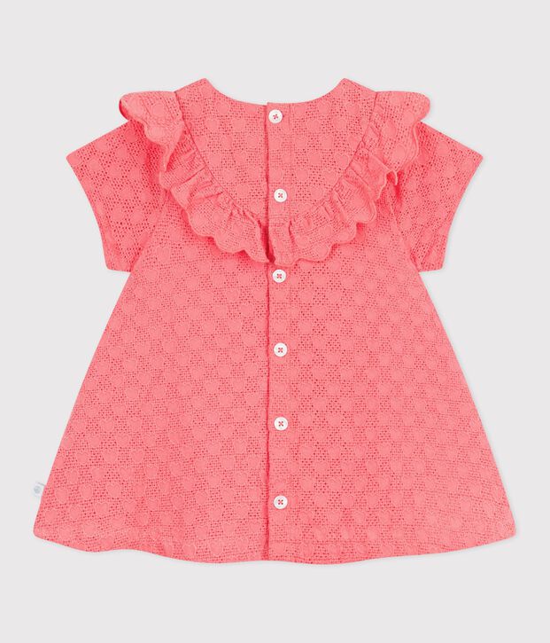 Kurz&auml;rmeliges Baby-Kleid aus Lochspitze mit Herzmotiven FLAMAND