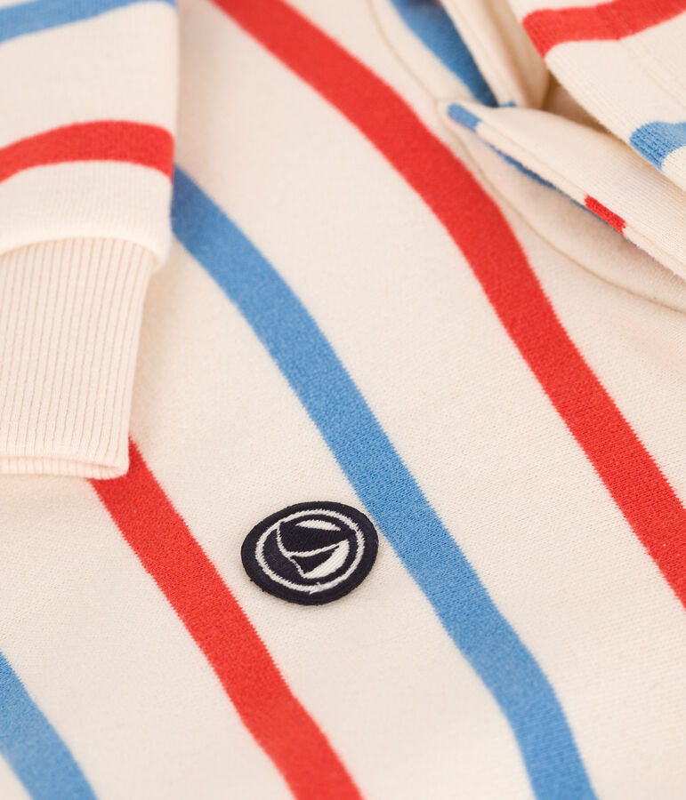 Kinder Unisex-Kapuzensweatshirt aus Baumwolle mit Streifen weiss AVALANCHE/ MULTICO