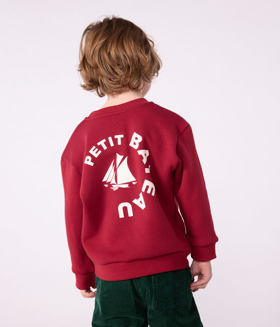 Kinder-Sweatshirt aus einfarbiger Baumwolle AMARANTE