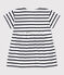 Kurzärmeliges Baby-Kleid aus dichtem Jersey für Mädchen weiss MARSHMALLOW/blau SMOKING