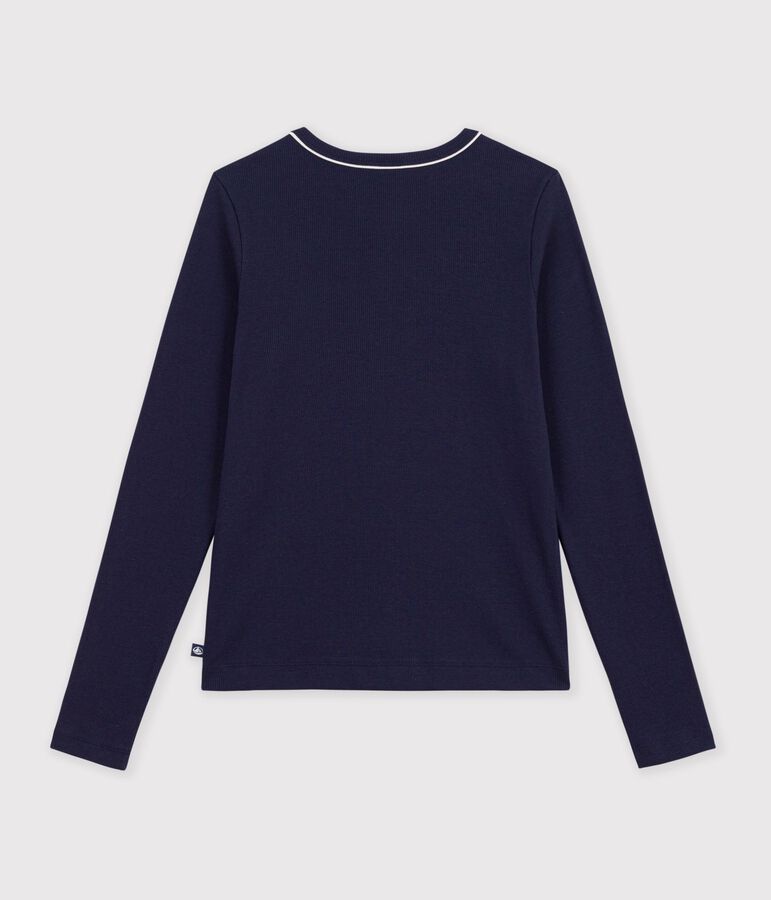 Damen-Cardigan aus einfarbiger Baumwolle blau