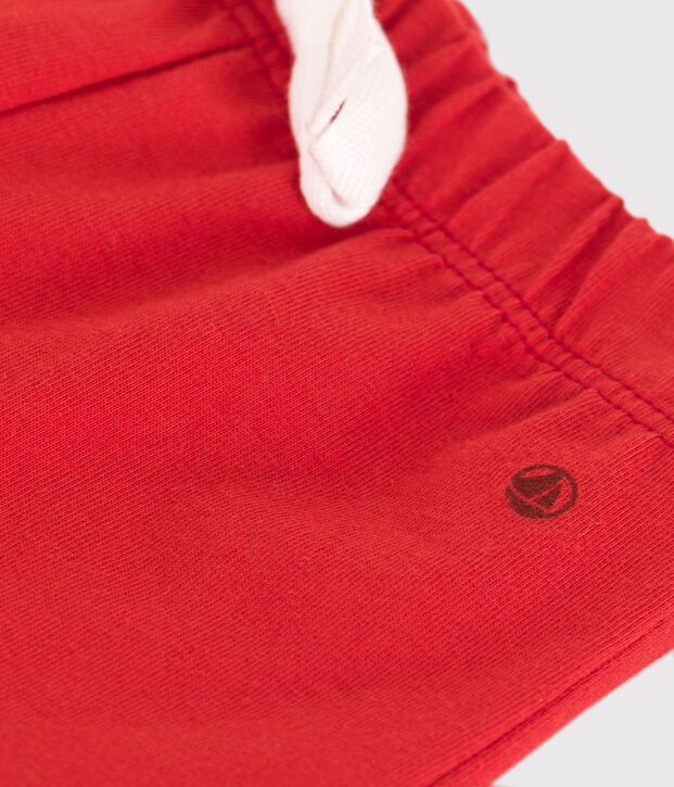 Baby-Shorts aus einfarbiger Baumwolle rot
