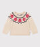 Baby-Jacquard-Pullover aus Woll und Baumwollstrick beige MONTELIMAR/weiss MULTICO