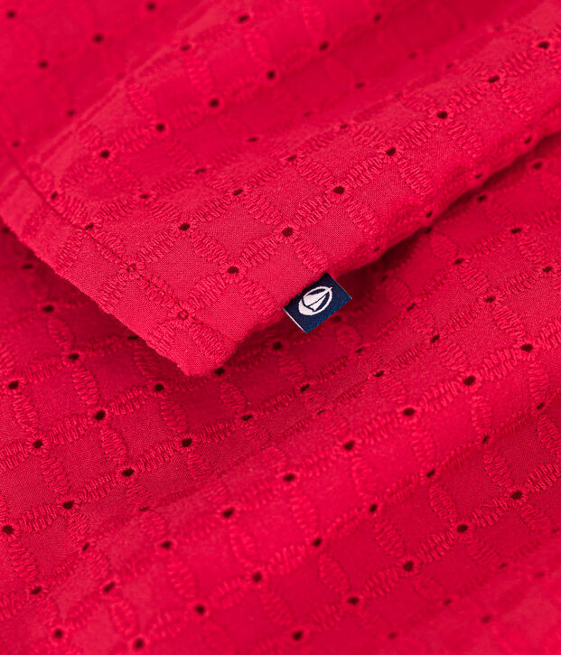 &Auml;rmelloses Kinder-Kleid aus Baumwolle rot