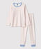 Kinderpyjama aus Bio-Baumwolle mit Muster weiss MARSHMALLOW/rot PEPS