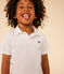 Kurzärmeliges Jungen-Poloshirt aus Baumwolle weiss MARSHMALLOW