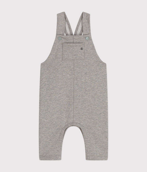 Lange Baby-Latzhose aus Molton grau