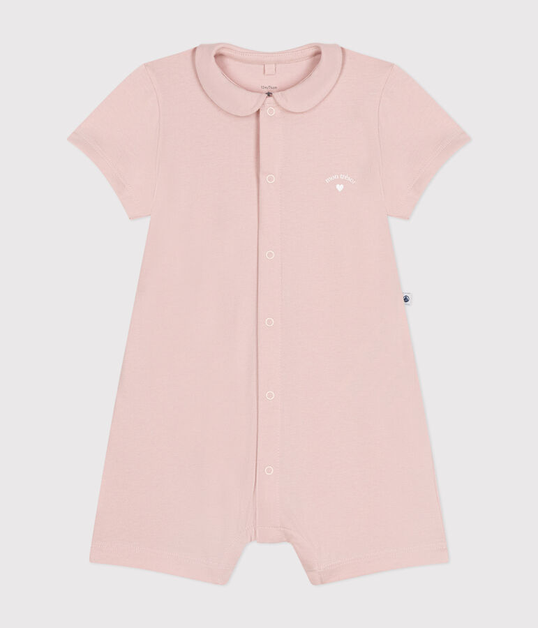 Kurzer Baby-Overall aus leichtem Jersey rosa