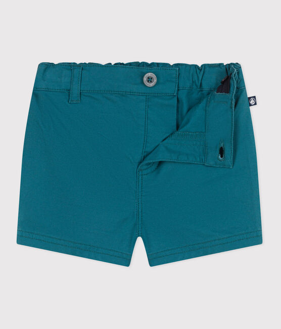 Baby-Shorts aus einfarbigem Sergestoff grün DRAGONFLY