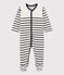 Baby-Strampler aus Nicki weiss MARSHMALLOW/blau SMOKING