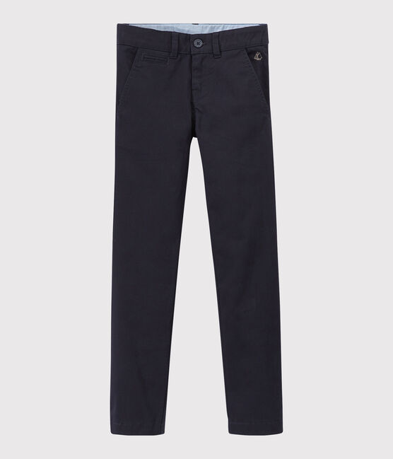 Kinderhose aus Baumwoll-Gabardine in Slim Fit-Passform für Jungen blau SMOKING