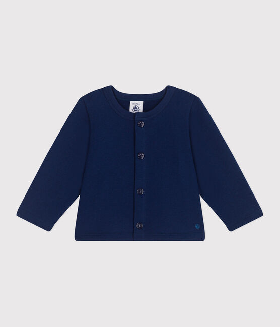 Baby-Cardigan aus einfarbiger Baumwolle blau MEDIEVAL