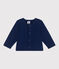 Baby-Cardigan aus einfarbiger Baumwolle blau MEDIEVAL