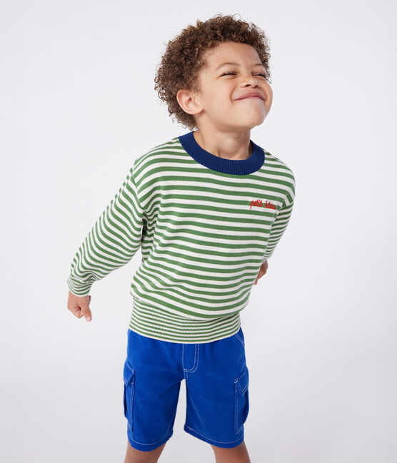 Kinder Cargo-Bermuda aus Baumwolle blau SURF