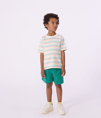 Kurz&auml;rmeliges Kinder-T-Shirt aus Baumwolle mit Streifen