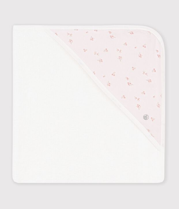 Viereckiges Baby-Badetuch aus Baumwolle rosa/vielfarbig