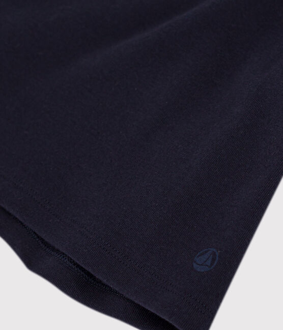Kurzärmeliges Damen-T-Shirt L'ICONIQUE aus einfarbigem Rippstrick blau SMOKING